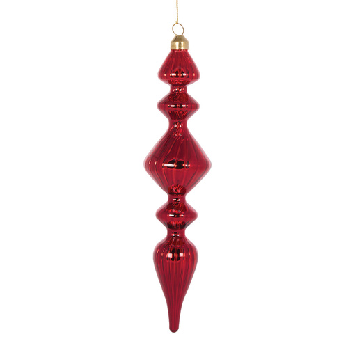Retro Red Ribbed Finial