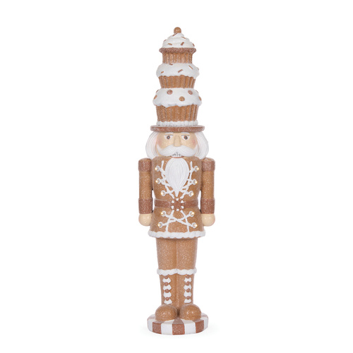 Piped Gingerbread Nutcracker Cupcake
