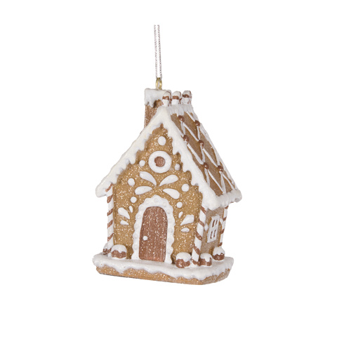 Piped Gingerbread House w/ Chimney Ornament