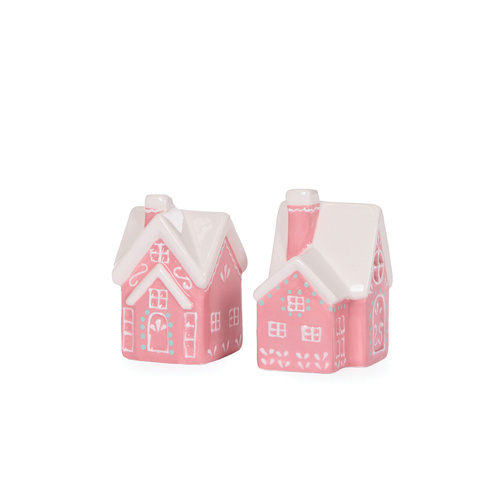 Ceramic Pink House Salt & Pepper Shakers