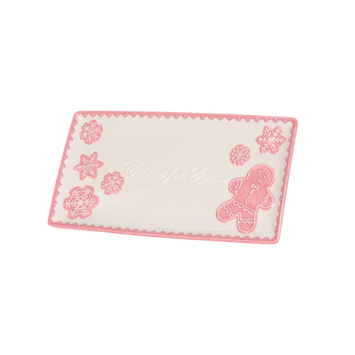 Ceramic Pink Cookie Platter