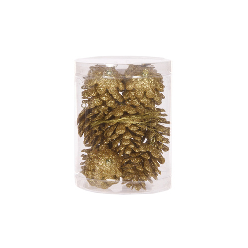 Gold Glitter Pinecones