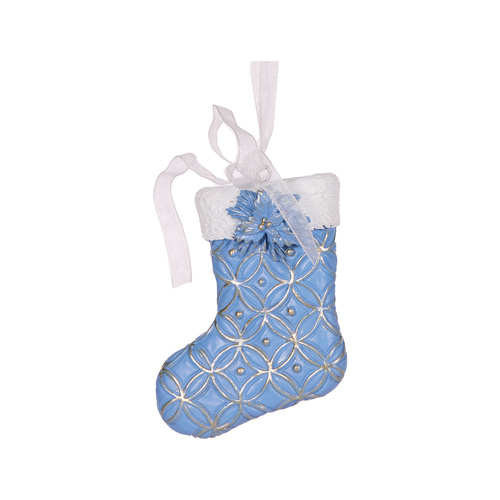 Blue & White Stocking Ornament