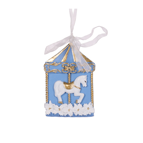 Blue & White Carousel Ornament