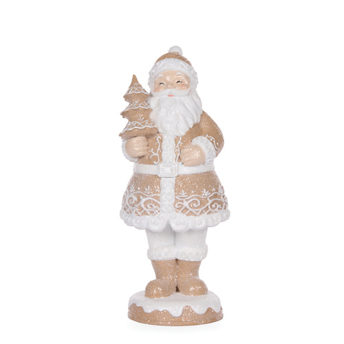Piped Gingerbread Santa w/ Tree
