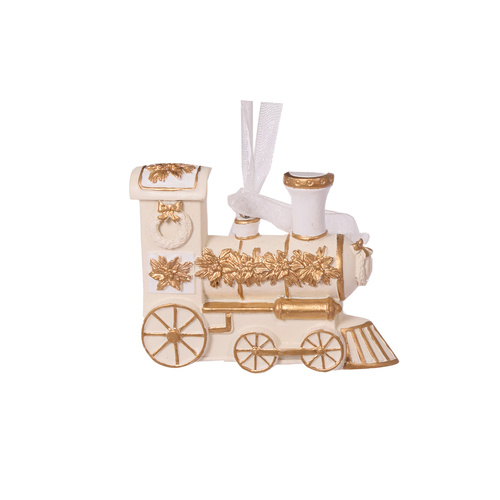 Ivory & Gold Train Ornament
