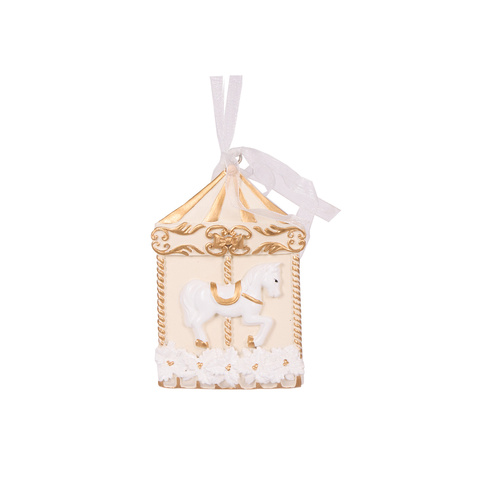 Ivory & Gold Carousel Ornament