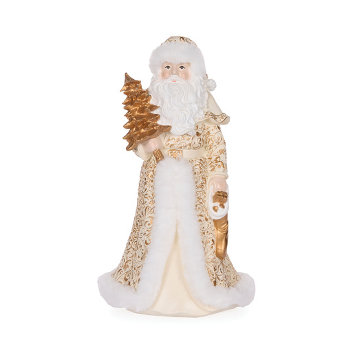 Ivory & Gold Santa w/ Fur