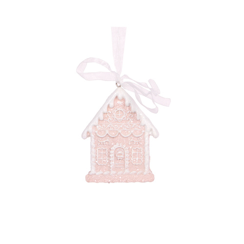 Pink Gingerbread House Ornament