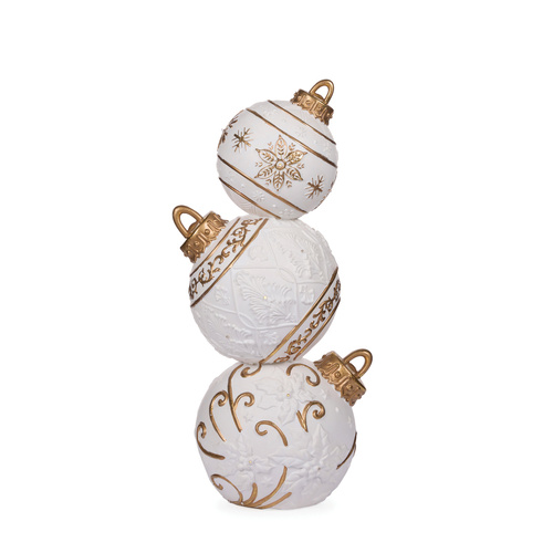 White & Gold Snowflake Bauble Stack