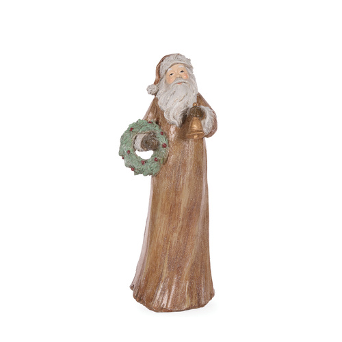Woodgrain Santa w/ Wreath