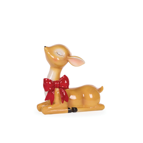 Sitting Retro Reindeer w/ Bow