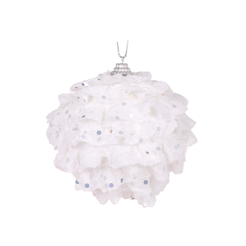 White Ruffles Bauble