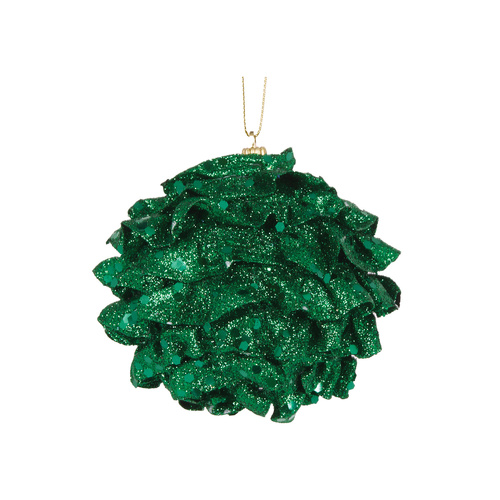 Green Ruffles Bauble