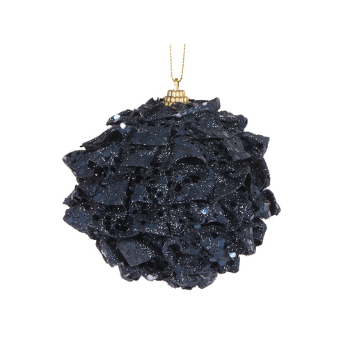 Navy Ruffles Bauble