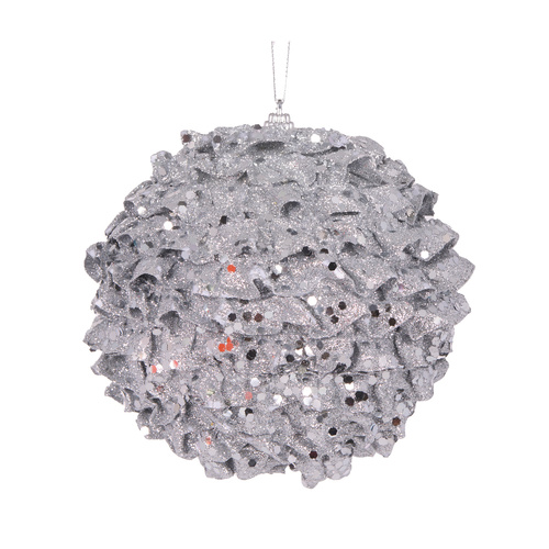XL Silver Ruffles Bauble