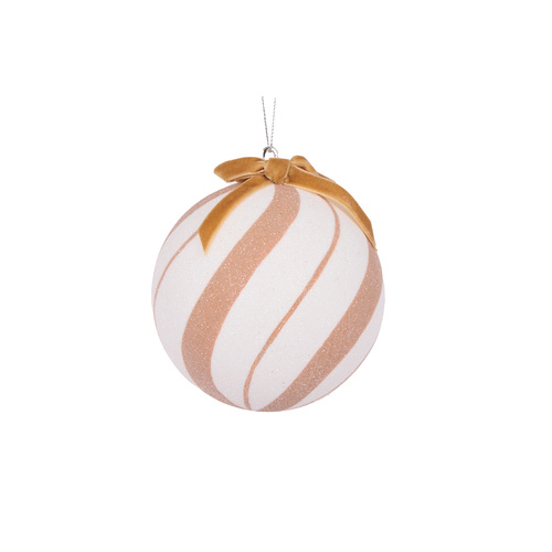 White Gingerbread Swirl Bauble