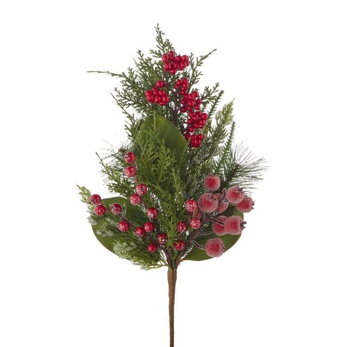 Raz | Classic Carols | Iced Berry & Mixed Greenery Pick
