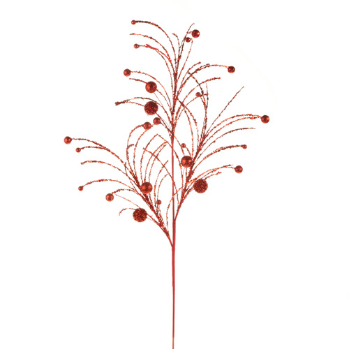 Raz | Classic Carols | Glittered Ball Spray | Red