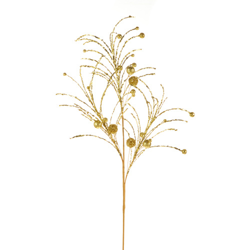 Raz | Classic Carols | Glittered Ball Spray | Gold