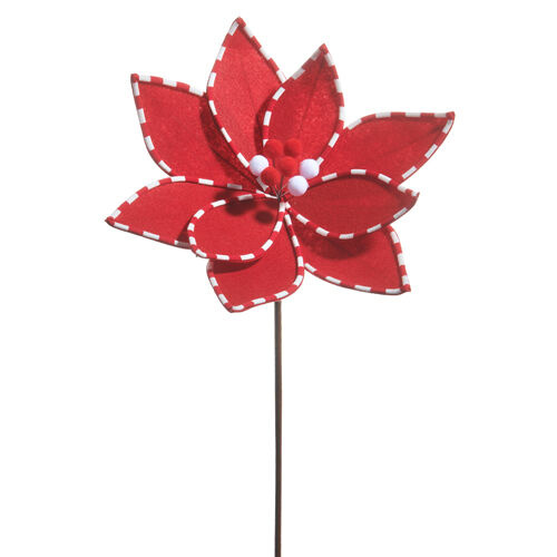 Red Poinsettia w/ Peppermint Edge