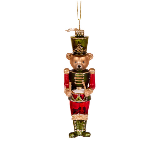 Green Bear Nutcracker Glass HO
