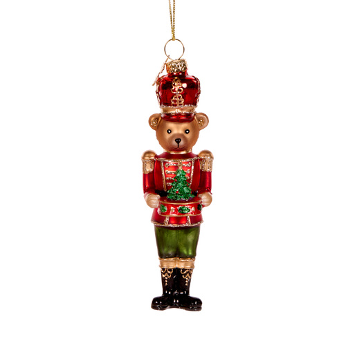 Red Bear Nutcracker Glass HO