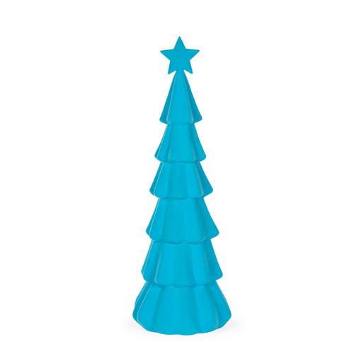 Teal Flocked Tree 76cm