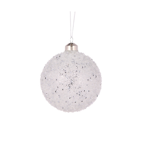Textured Glitter Bauble Clear