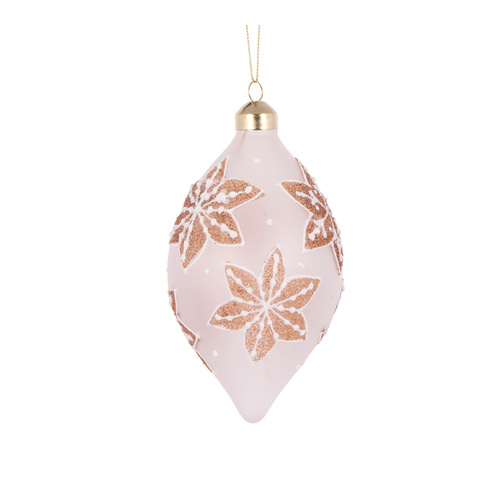 Frosted Gingerbread Snowflakes Drop Bauble