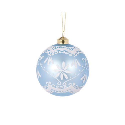 Elaborate Frosted Blue Bauble