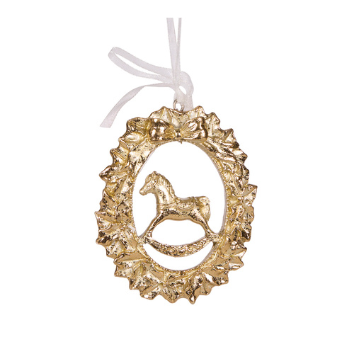 Gilded Rocking Horse Hanging Ornament