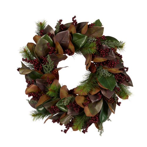 Autumn Magnolia Berry Wreath