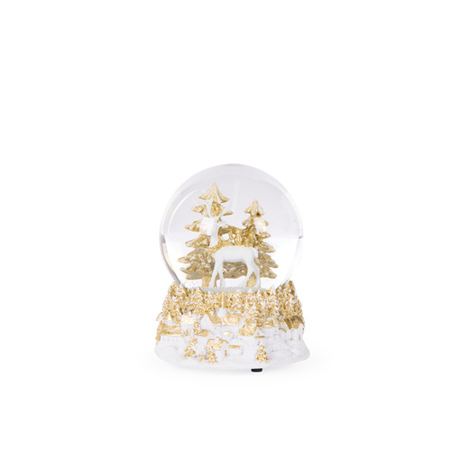 Silver Winter Village Snowglobe