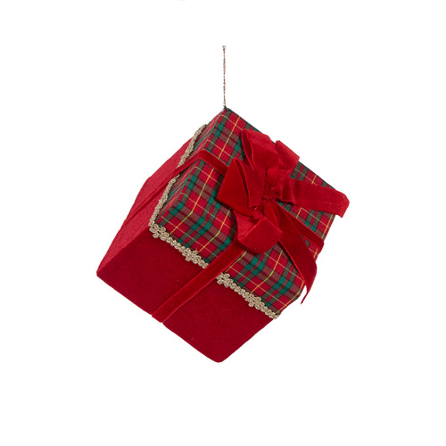 Tartan Present Hanging Lge