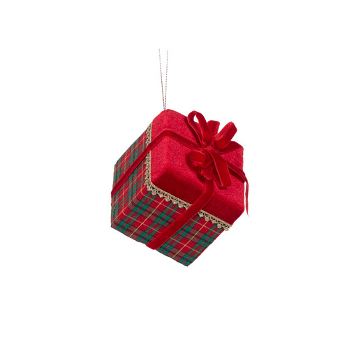 Tartan Present Hanging Sml
