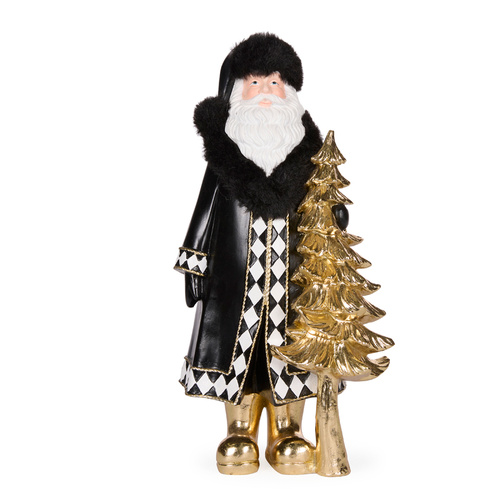 Black & Gold Santa w/ Tree