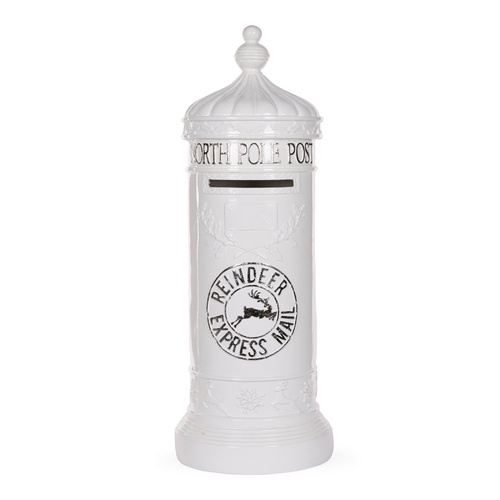Silver & White Santa Mailbox