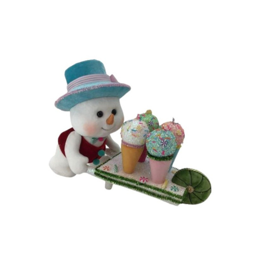 Snowman with IceCream Cart
