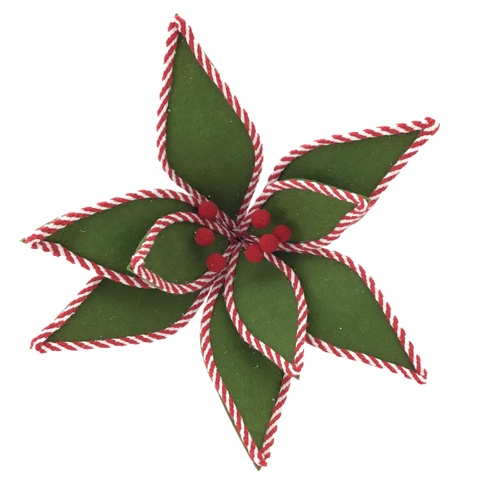 Green w/ Red Trim Poinsettia