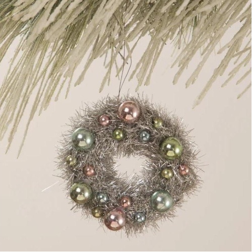 Bethany Lowe | Pastel Tinsel Wreath Ornament | LC1550
