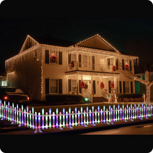 LED Pre-Lit Fence | Multicolour