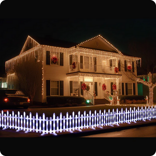 LED Pre-Lit Fence | White