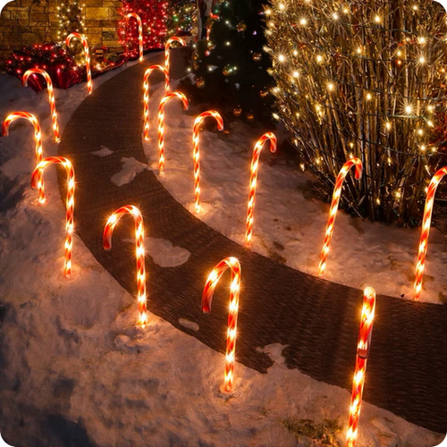 Candy Cane LED Path Stakes