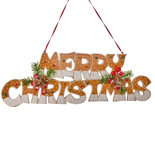 Merry Christmas Gingerbread Sign