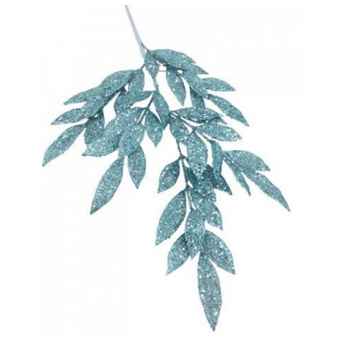 Blue Glitter Leaf Spray