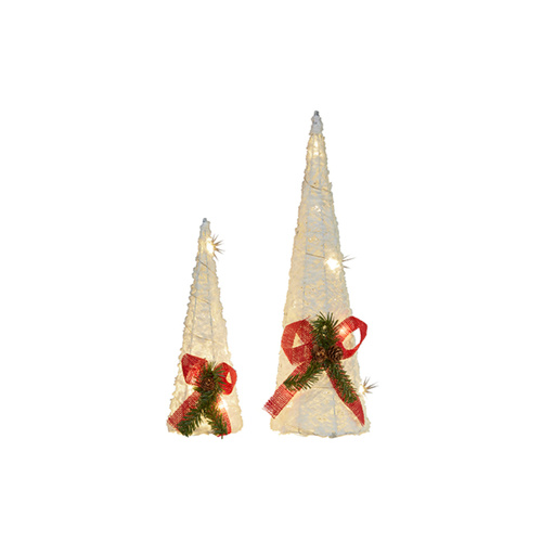 White Cone Christmas Tree Set