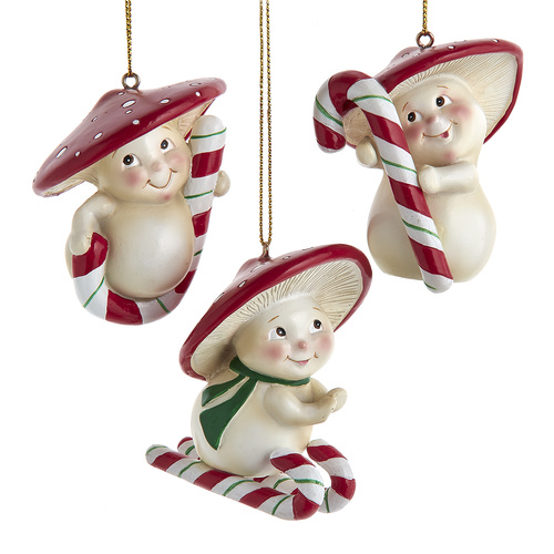 Kurt Adler | CandyCane Mushroom Ornament