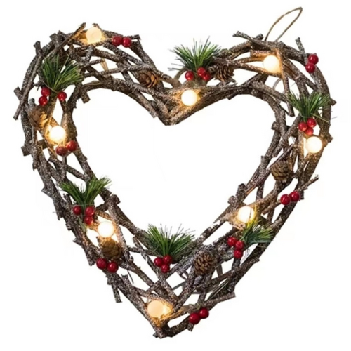 Pre-lit Rattan Heart