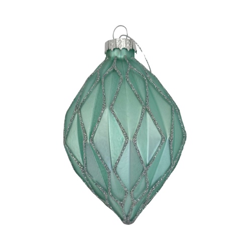 Mint Honeycombe Drop Ornament